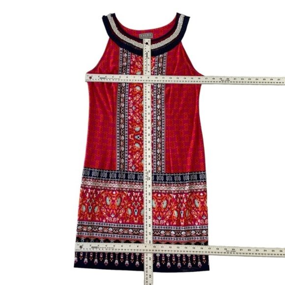 Laura petite dress beaded silver collar sleeveless pink red navy blue size 8 - Picture 6 of 7